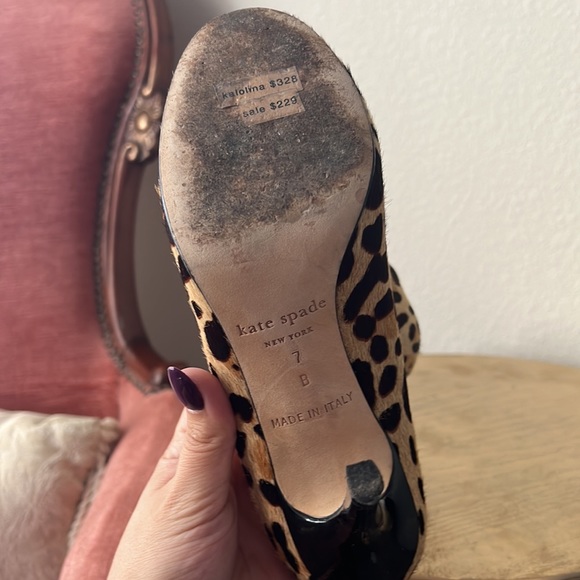 Kate Spade New York real fur cheetah/leopard print pump heels, size 7 womens - Picture 6 of 10